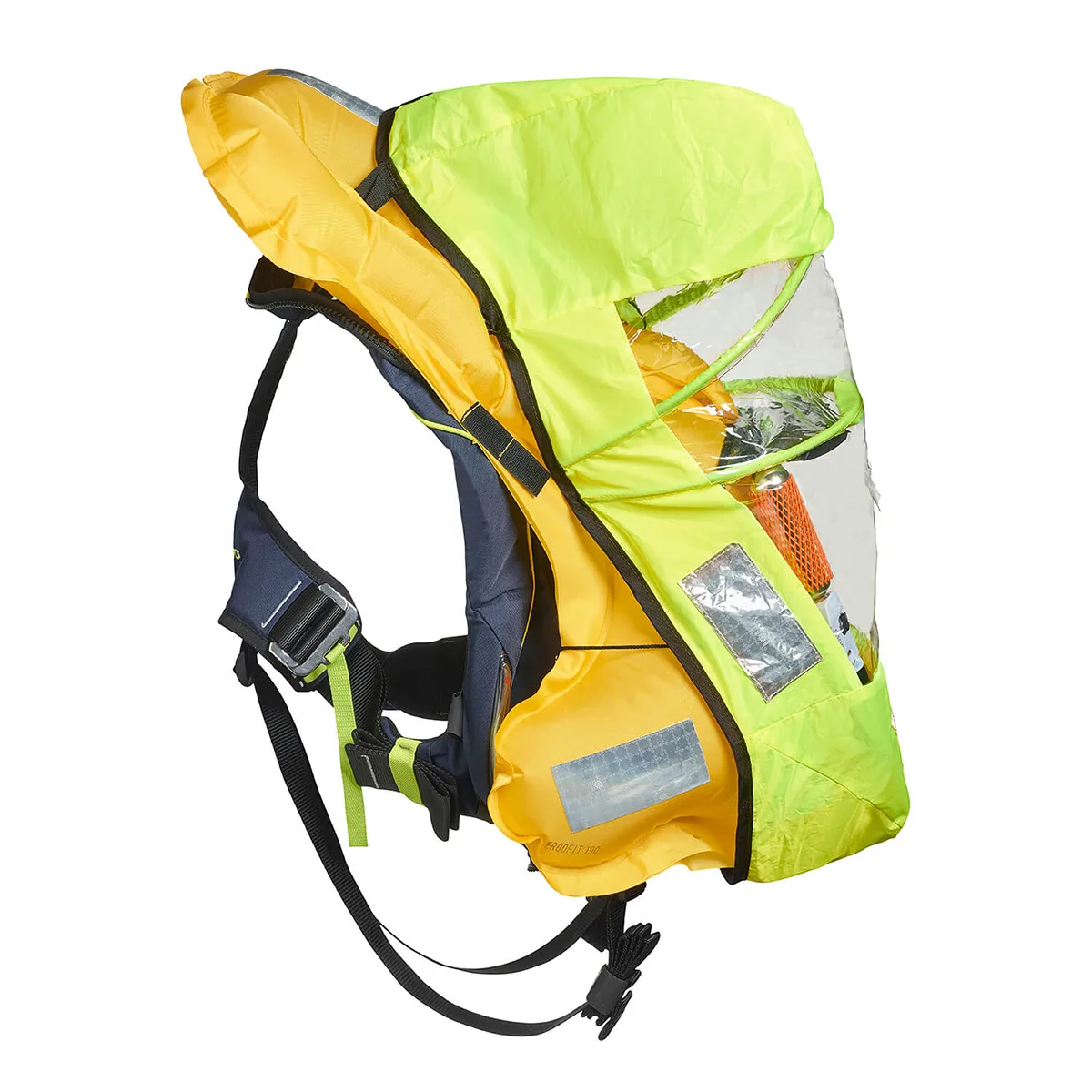 Crewsaver Ergofit 190N Offshore Sailing Lifejacket Inflated WIth Hood Side View