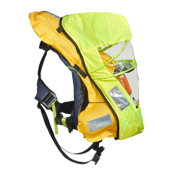 Crewsaver Ergofit 290N Ocean Sailing Lifejacket Inflated WIth Hood Side View