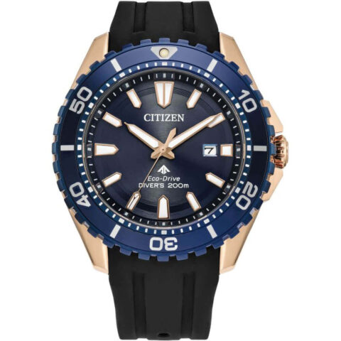 Citizen Mens Promaster Dive Watch Blue + Gold With Black Strap