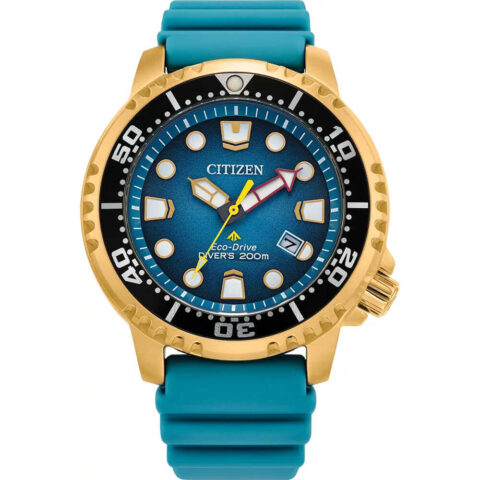 Citizen Mens Promaster Dive Watch, Gold Case, Teal Band Main