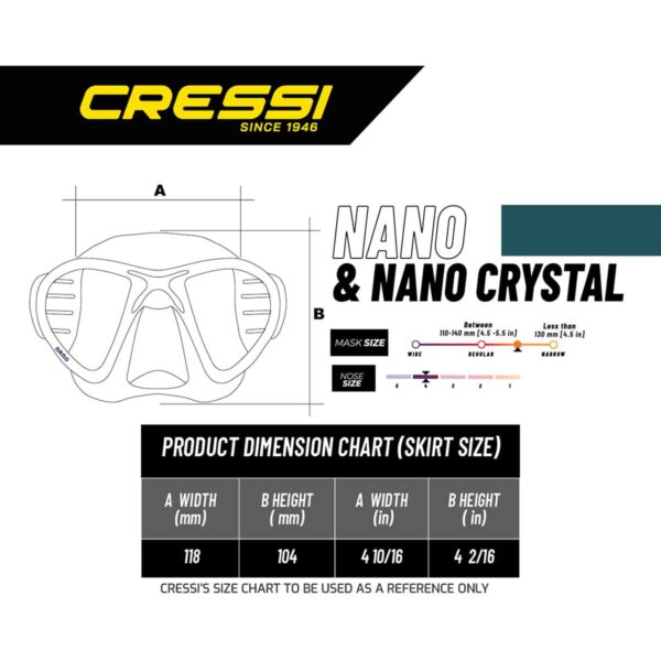 Cressi Nano Mask Size guide
