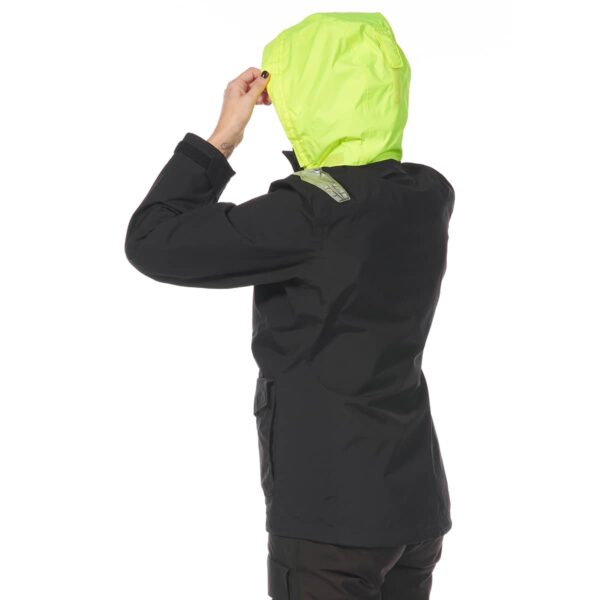 Musto BR1 Womens Jacket Black Back Worn Hood Up