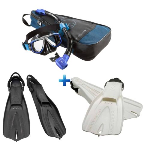 Scubapro Zoom Mask Spectra Snorkel Combo With Go Travel Fins