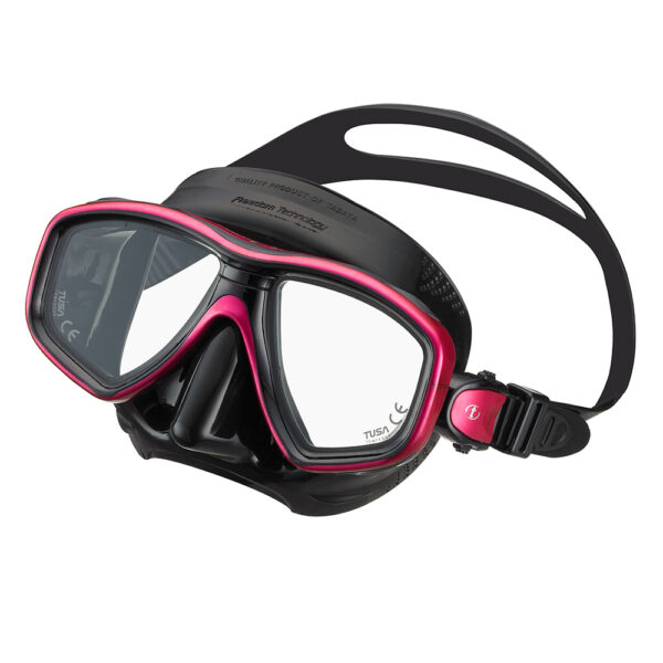 Tusa Freedom Ceos Diving Mask Black/Pink With Strap