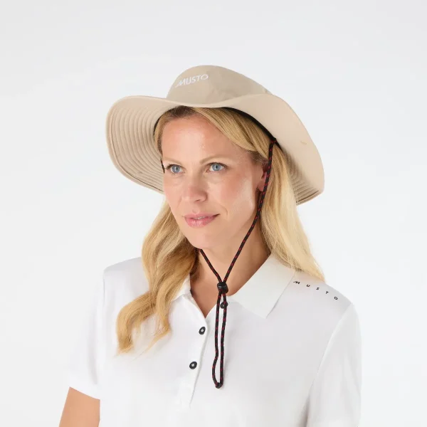 Musto evo fast drying brimmed hat light stone worn