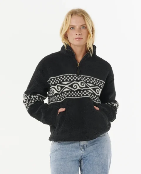 rip curl oceanic cosmic kiss fleece black pockets