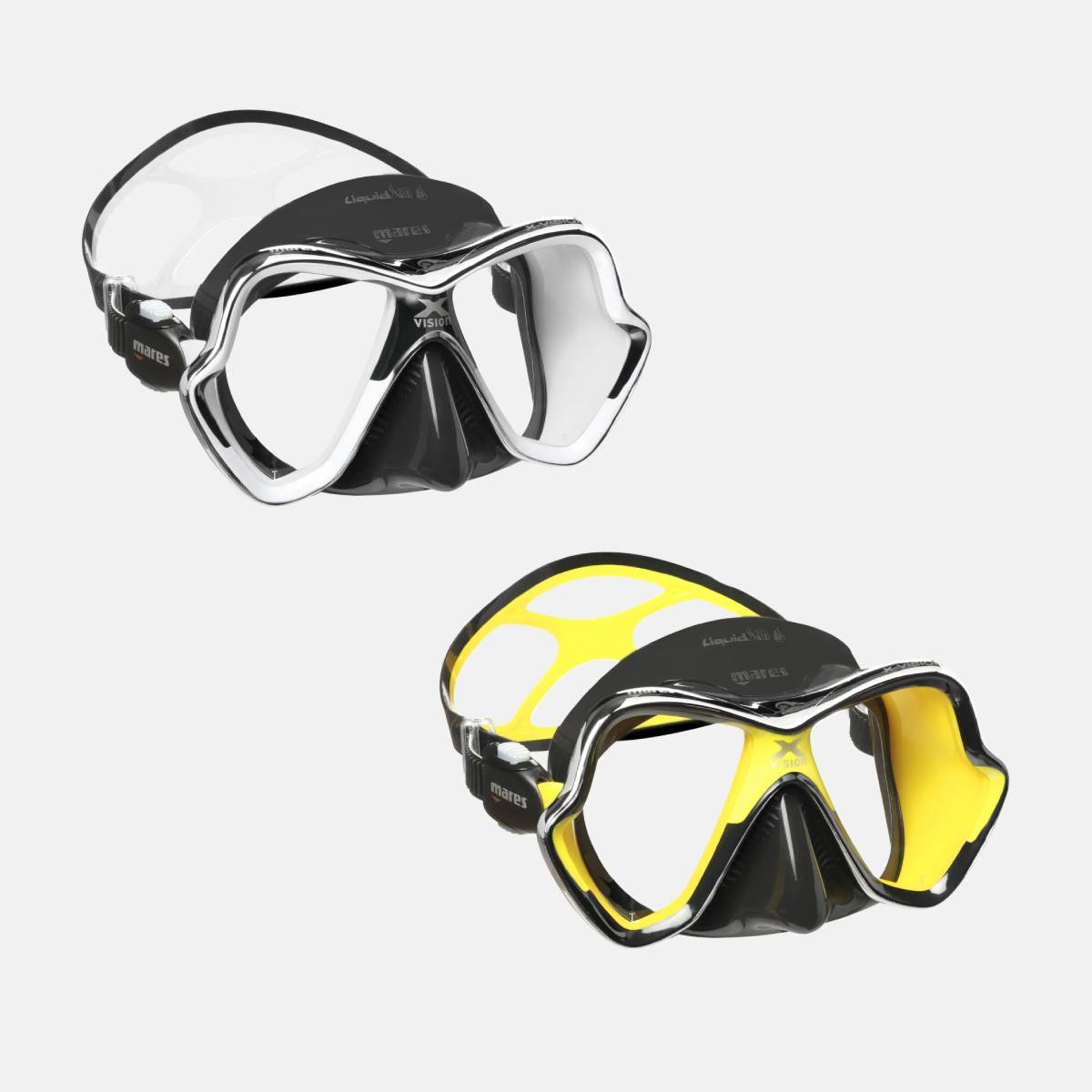 Mares X-Vision Chrome Liquid Skin Yellow and White